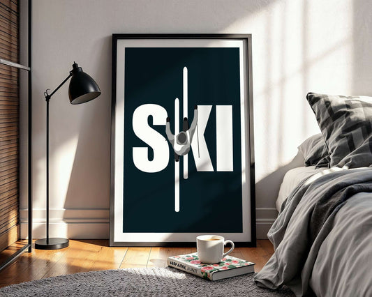 Skiing Art Print: Cross Country Skier Wall Decor