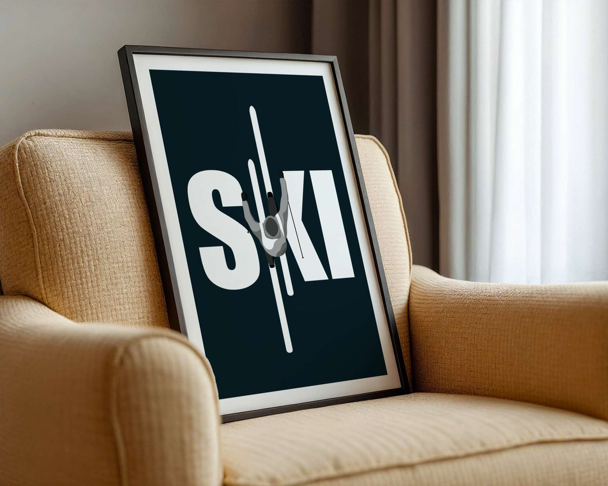 Skiing Art Print: Cross Country Skier Wall Decor