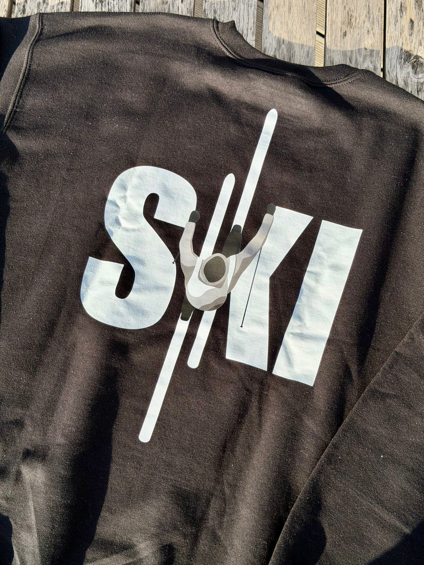 Black Vintage Ski Graphic Sweatshirt