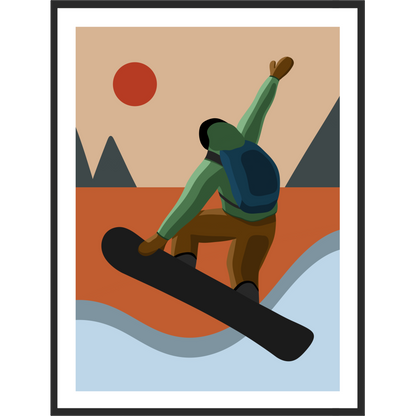 Snowboard Wall Art Print: Retro Winter Sports Poster
