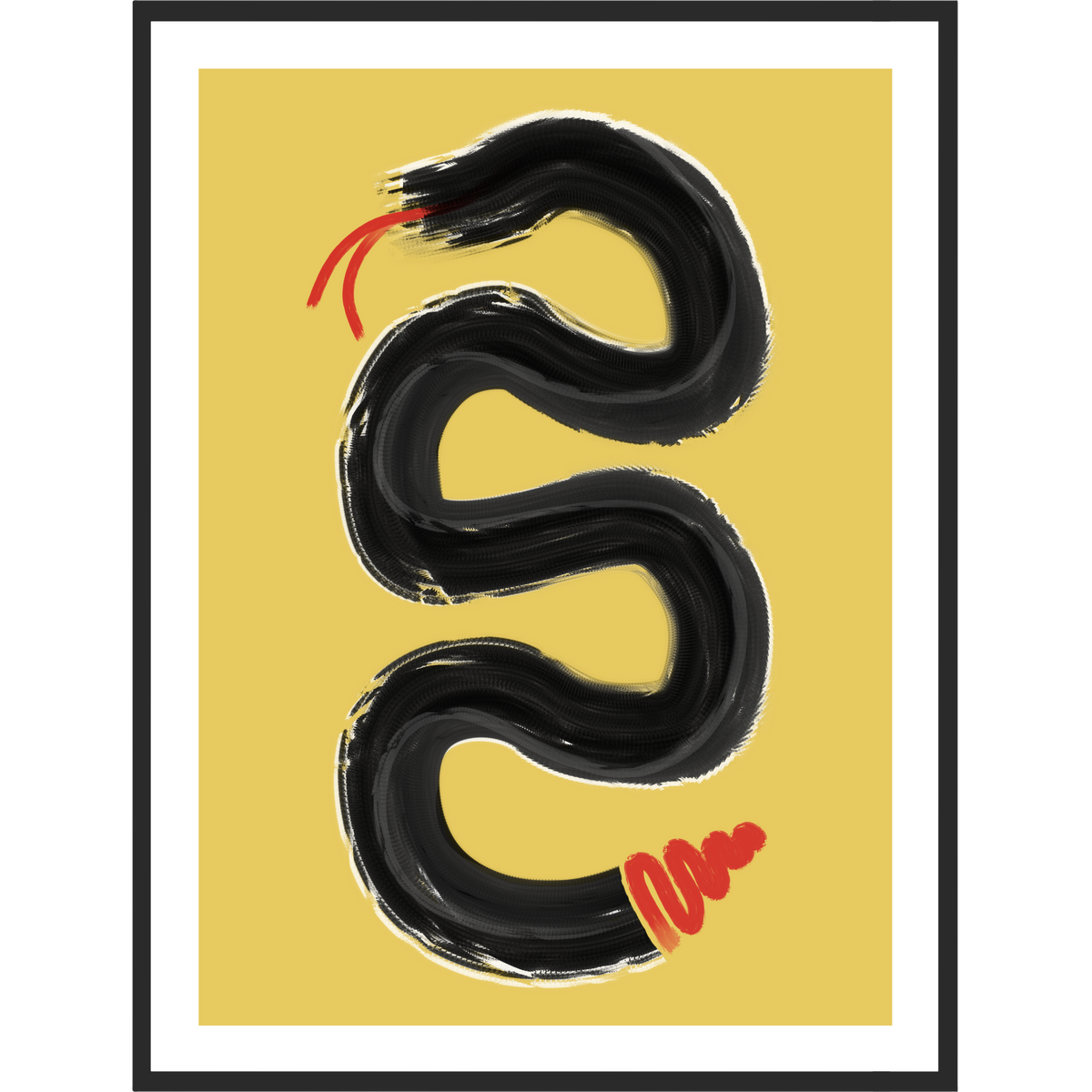 Modern Snake Wall Art: Minimalist Bold Living Room Artwork