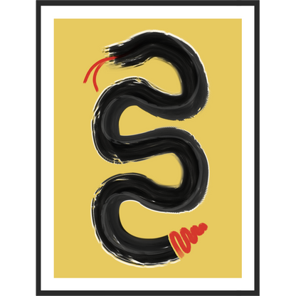 Modern Snake Wall Art: Minimalist Bold Living Room Artwork