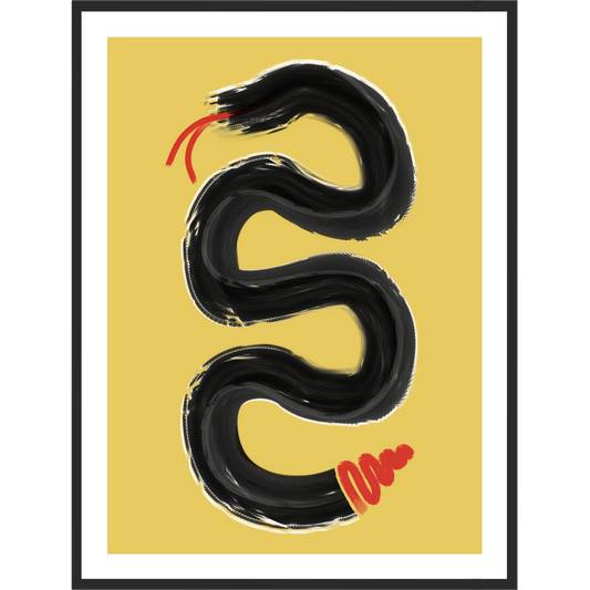 Modern Snake Wall Art: Minimalist Bold Living Room Artwork