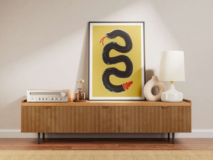Modern Snake Wall Art: Minimalist Bold Living Room Artwork