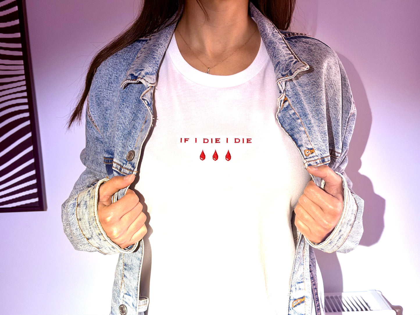 Embroidered If I Die I Die Tshirt