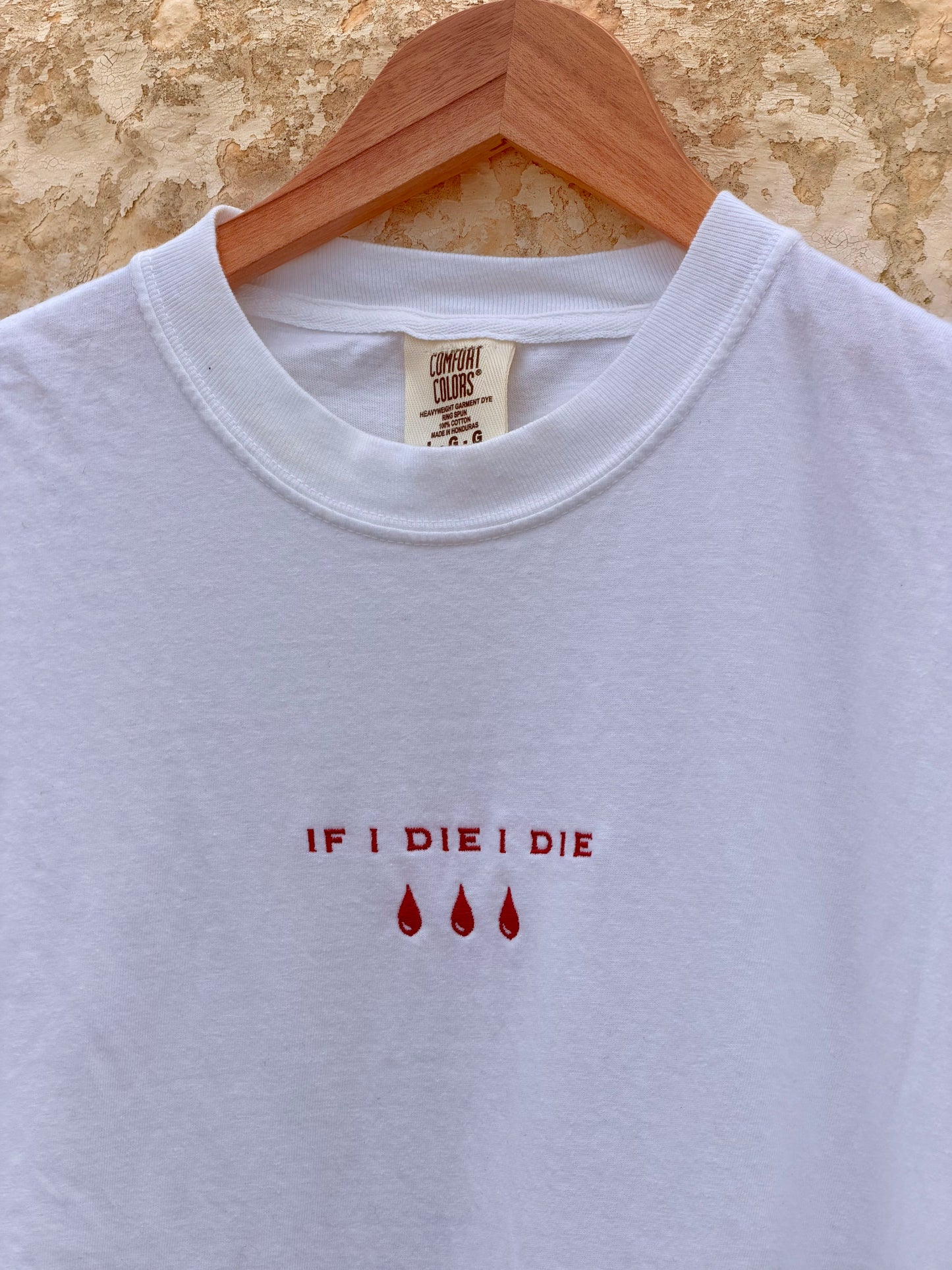 Embroidered If I Die I Die Tshirt